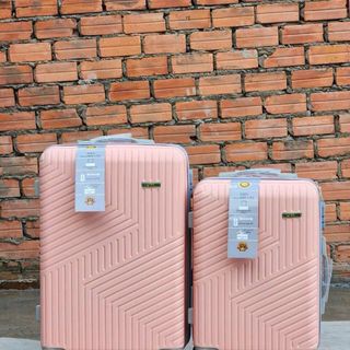Bộ 2 VALI NHỰA Hoạ Tiết Chéo - 20-24in (Hàng, Giá Tận Xưởng)