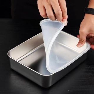 KHAY INOX ĐỰNG THỨC ĂN SIZE TO KÈM NẮP ĐẬY