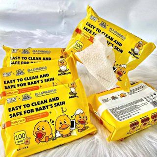 Thùng Giấy 10 Bịch Khăn Giấy Ướt Vịt Vàng(Dây 9 Thùng)