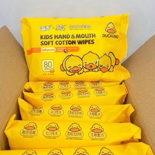 Thùng Giấy 10 Bịch Khăn Giấy Ướt Vịt Vàng(Dây 9 Thùng)