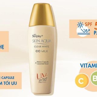 Sữa Chống Nắng Tạo Nền Trắng Mịn Sunplay Skin Aqua Clear White CC Milk SPF50+/PA++++ 25g giá sỉ