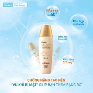Sữa Chống Nắng Tạo Nền Trắng Mịn Sunplay Skin Aqua Clear White CC Milk SPF50+/PA++++ 25g