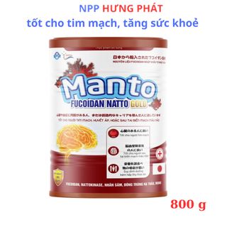 MANTO FUCOIDAN NATTO GOLD giúp cung cấp dinh dưỡng,vitamin, khoáng chất, giúp tăng sức khỏe tốt cho tim mạch hộp 800g giá sỉ