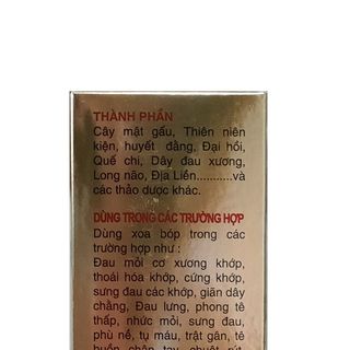 Dầu thảo dược xoa bóp mật gấu giúp giảm đau thần kinh xương khớp, giảm đau nhức xương hộp 100 ml