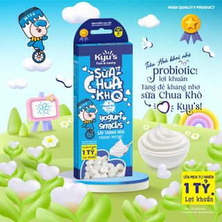Sữa Chua Khô Kyu's 10g - Vị Nguyên Bản - Sấy thăng hoa - Hỗ trợ tiêu hóa, ngừa biếng ăn giá sỉ