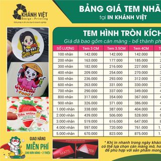 In decal tem nhãn sản phẩm đa dạng mẫu mã