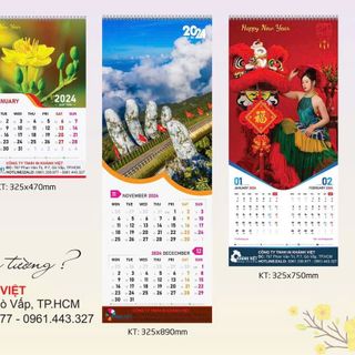 In lịch để bàn, lịch treo tường, lịch tết mini