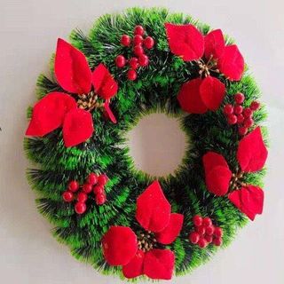 Vòng nguyệt quế trang trí Noel loại cơ bản 38cm