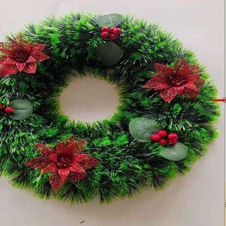 Vòng nguyệt quế trang trí Noel loại cơ bản 38cm