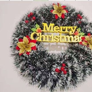 Vòng nguyệt quế trang trí Noel loại cơ bản 38cm