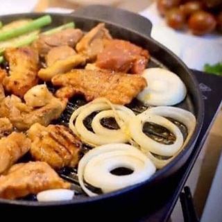 CHẢO GANG NƯỚNG , chiên bò bít tết vân sóng chống dính 24cm