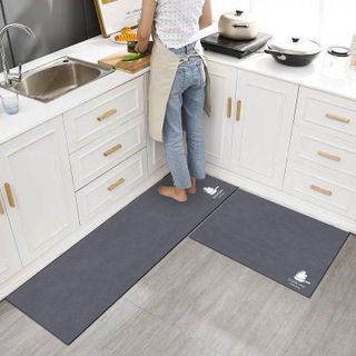 Set 2] Thảm trải nhà bếp Silicon siêu thấm chống trượt 40x60cm và 40x120cm