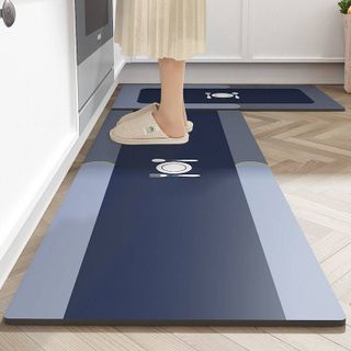 Set 2] Thảm trải nhà bếp Silicon siêu thấm chống trượt 40x60cm và 40x120cm