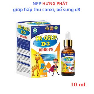 Vitamin DK GOLD Aquatrim D3 DDROPS giúp tăng cường hấp thu canxi, giúp hạn chế còi xương hộp 10 ml