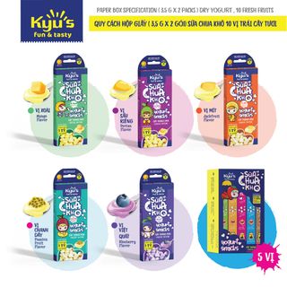 Sữa Chua Khô Kyu's 10g - Vị Chuối - Sấy thăng hoa - Hỗ trợ tiêu hóa, ngừa biếng ăn