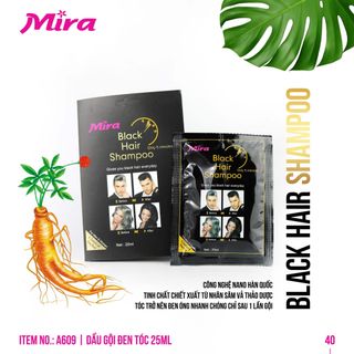 Dầu Gội Đen Tóc Mira - Mira Black Hair Shampoo 25ml A609 giá sỉ