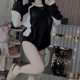 ÁO THUN NAM DÀI TAY, ÁO THUN NAM, NỮ PHỐI MÀU THÊU LOGO, ÁO CẶP THU ĐÔNG