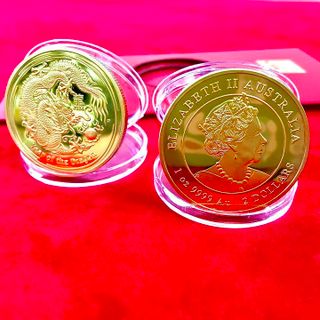 CẶP XU ÚC RỒNG VÀNG BẠC KHÔNG HỘP - SP005029