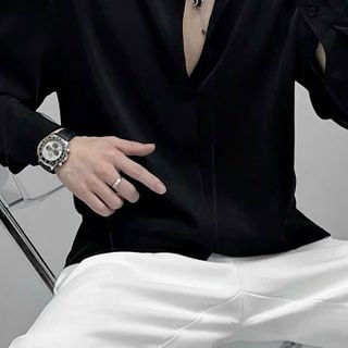 ÁO SƠ MI LỤA TAY LỠ UNISEX DÀI TAY