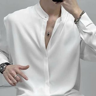 ÁO SƠ MI LỤA TAY LỠ UNISEX DÀI TAY