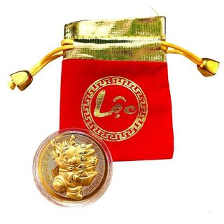 Đồng Xu Con Rồng CUTE Tặng Túi Gấm  - SP007093