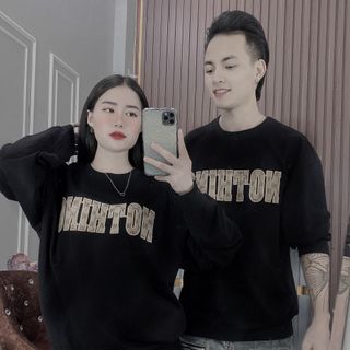 ÁO DÀI TAY, ÁO THUN NỈ NAM NỮ THÊU CHỮ THU ĐÔNG HK