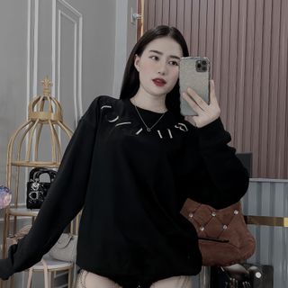 ÁO DÀI TAY NAM TRẮNG ĐEN THÊU LOGO HK, ÁO NỈ TAY DÀI