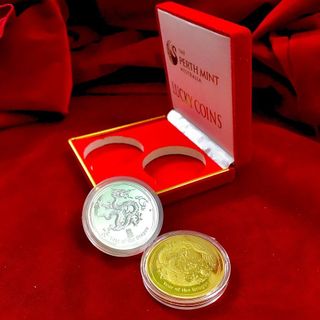 CẶP XU ÚC HÌNH CON RỒNG CÓ HỘP - SP005385A