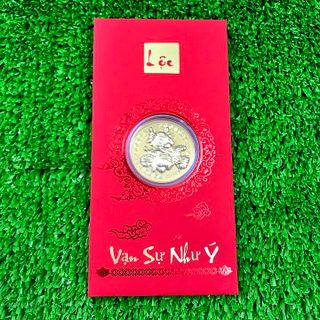 Bao Lì Xì LỘC Đồng Xu Con Rồng CUTE Mạ Vàng - SP007095
