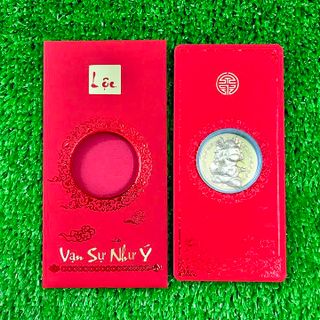 Bao Lì Xì LỘC Đồng Xu Con Rồng CUTE Mạ Vàng - SP007095