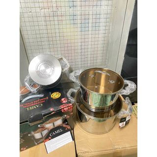 Bộ nồi 3 món inox 304 CAMEL, đáy 3 lớp, chống dính, tay cầm cách nhiệt - Bộ nồi inox cao cấp