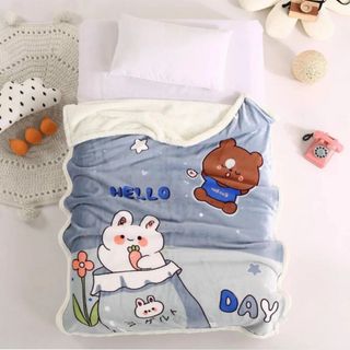 Chăn tuyết nhung cho bé đi học, hàng loại 1, chất mềm mịn, rất an toàn cho bé KT 1m x 1m4, trọng lượng 380gr.