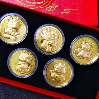 Hộp 5 đồng xu con Rồng - SP007096
