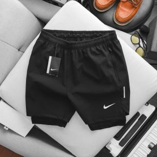 Short Ni3ke xi giãn runing 2 lớp. Lớp lưới bên trong mềm thoáng mát, co giãn 4c, 2 túi khoá kéo. Phụ liệu hãng