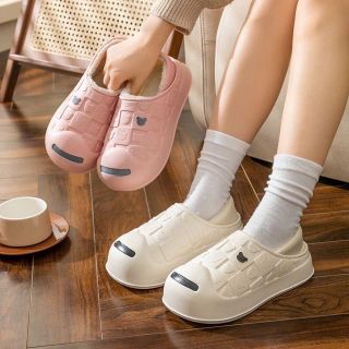 Dép Bông cotton Lông Cừu Ấm Áp Đi Trong Nhà Chống Trượt
