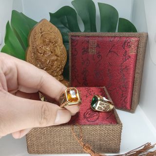 Nhẫn Nam đính đá phong thủy mạ màu v.àng 18k đúng đặc nguyên khối.