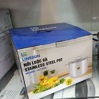 Nồi Luộc Gà 5 Đáy LINESUN LS - 1268  Chất Liệu Inox Cao Cấp Đường Kính 32cm bảo hành 24 tháng