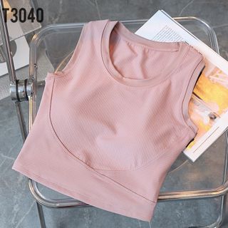 Crop tăm gân LULU mút ép rất cao cấp,mới nhất 2023 6 màu- ML