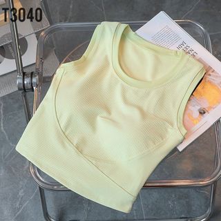 Crop tăm gân LULU mút ép rất cao cấp,mới nhất 2023 6 màu- ML