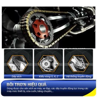 Mỡ bò nước dạng phun 3T bôi trơn dưỡng sên xích chống mài mòn và ma sát dung tích 500ml