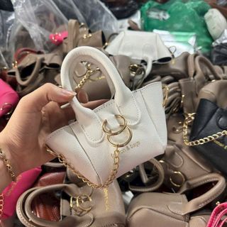 Túi Quai Da Thiết Kế Xích Tròn Mini Nữ, Túi Da Bé Gái Thời Trang Hàn Quốc