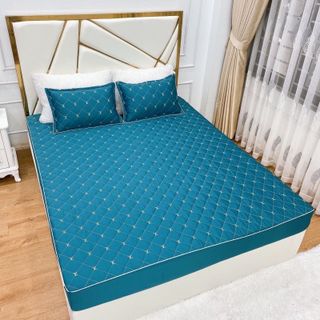 Bộ ga gối phi lụa LV trần bông