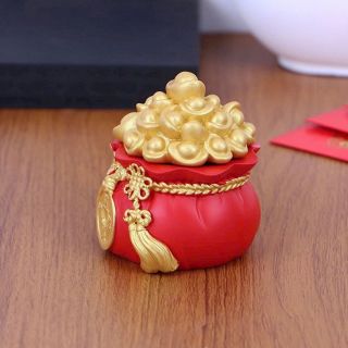 Hũ Đựng Muối Gạo Tài Lộc Đầu Năm Mới, Túi Thần Tài May Mắn Trang Trí Ban Thờ