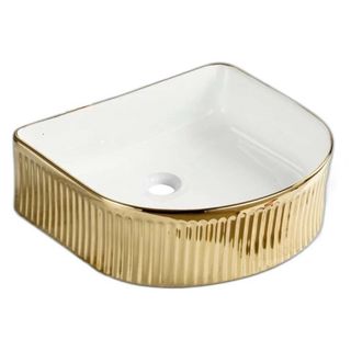 Chậu lavabo mạ vàng lòng trắng thiết kế sang trọng, mã L815VT