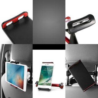 Giá đỡ IPAD trên ô tô, treo ghế sau, máy tính bảng. Giá kẹp điện thoại xe hơi. Chất liệu Hợp Kim + Nhựa ABS Nhẹ + Bền