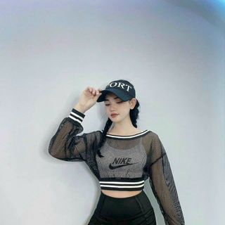Crop lưới sọc f221 3 màu size ml mới nhất 2023 Thể Thao cao cấp Siêu Đẹp Giá Sỉ,