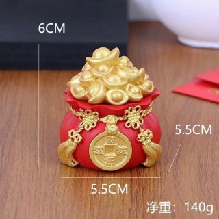 Hũ Đựng Muối Gạo Tài Lộc Đầu Năm Mới, Túi Thần Tài May Mắn Trang Trí Ban Thờ