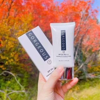 Kem chống nắng múi xù gorgeous trắng da, nâng tone, chống nước lâu trôi tuýp SPF50+PA+++ 100g