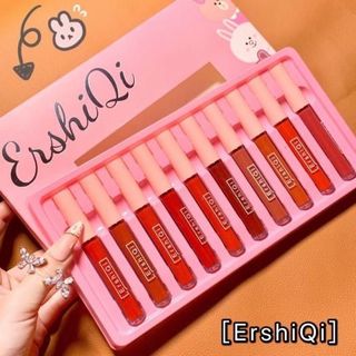 Set Son 10 Cây ErshiQi velvet Son 10 Cây Màu Đẹp Son Lì Bền Màu