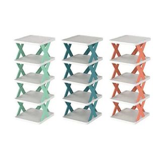 (Có Hộp) Kệ Giày Nhựa 5 Tầng Xếp Gọn Chữ X (Bao 20 -35)